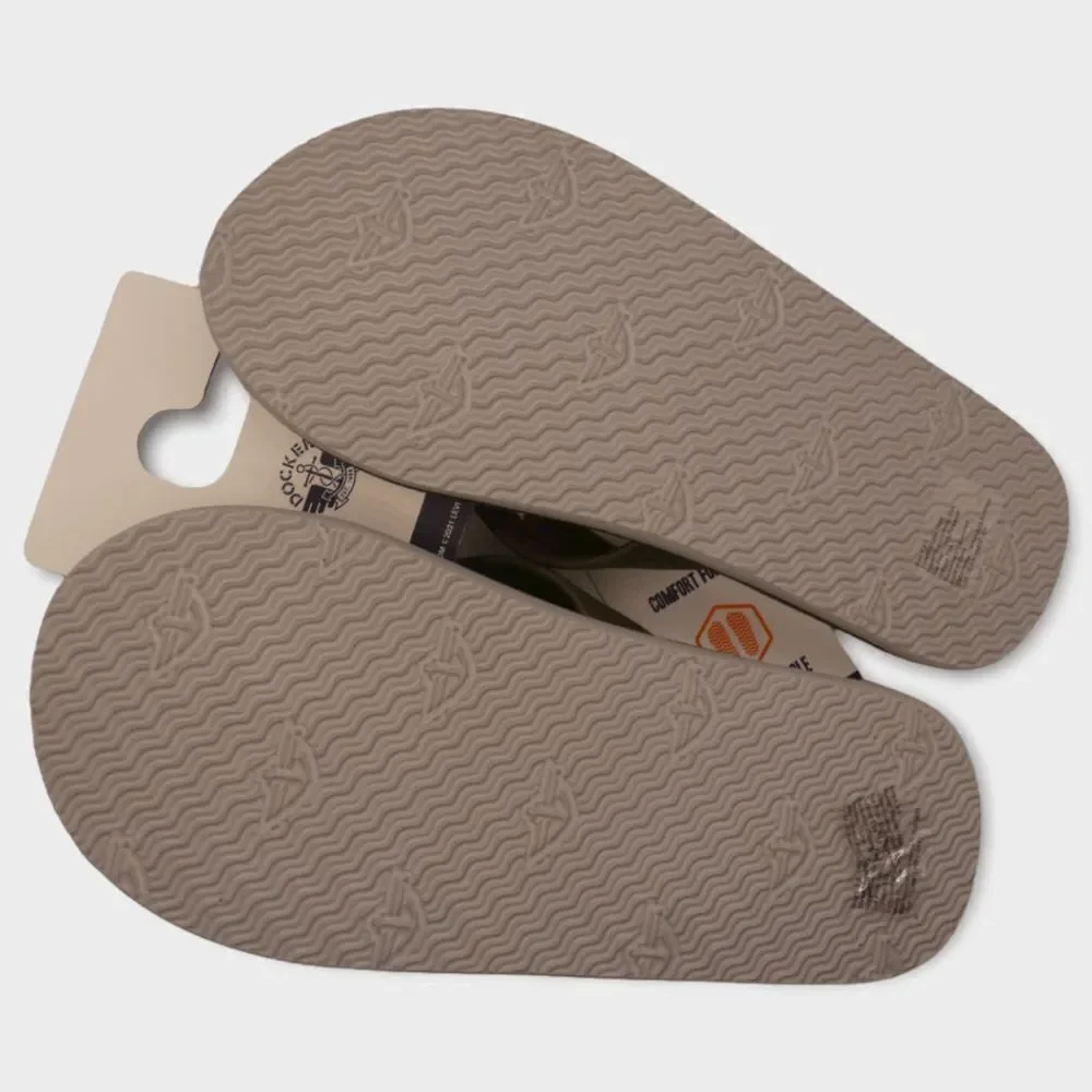 Dockers Premium Flip Flops Green Tropical Palm Print Youth L 2-3 Sandals